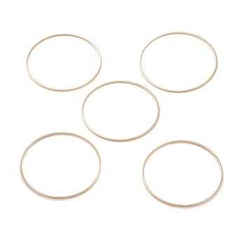 Brass Linking Rings, Long-Lasting Plated, Round Ring, Real 24K Gold Plated, 45x1mm, Inner Diameter: 43mm