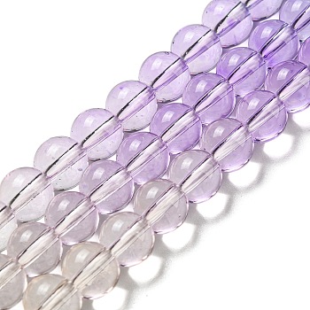 Dyed & Heated Synthetic Quartz Beads Strands, Gradient Color Round Beads, Lilac, 8mm, Hole: 1mm, about 55~56pcs/strand, 15.55''~15.75''(39.5~40cm)