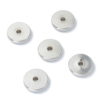 202 Stainless Steel Spacer Beads, Flat Round, Stainless Steel Color, 10x2mm, Hole: 1.8mm