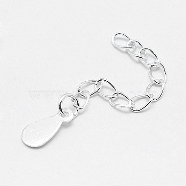 925 Sterling Silver Extender Chains(X-STER-F032-11S)-2