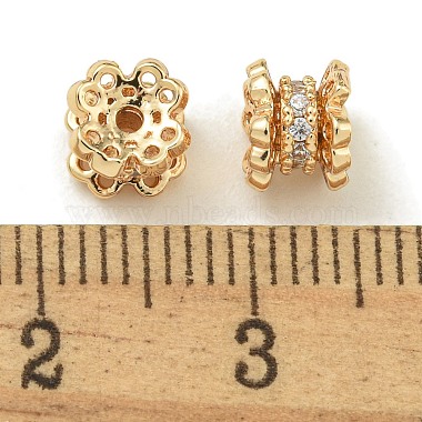 Rack Plating Brass Micro Pave Cubic Zirconia Beads(KK-K386-03G-01)-2