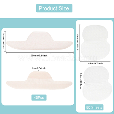 40Pcs Non-Woven Fabric Neck Collar Sweat Pads(AJEW-CA0003-15)-2