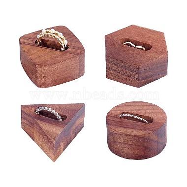Saddle Brown Wood Ring Displays