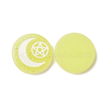 Champagne Yellow Flat Round Resin Cabochons