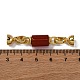 Rack Plating Brass and carnelian Flod Over Clasps(KK-B103-06G)-3