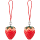 sangles mobiles pendentif fraise en résine(HJEW-AB00014)-1