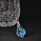 Teardrop AB Color Plated Electroplate Glass Pendant Necklaces(NJEW-JN01492)-2