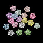 Transparent Crackle Acrylic Beads, Star, Mixed Color, 11x13x9.5mm, Hole: 2.5mm, about 660pcs/500g(AC-CBA4496-07)
