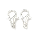 Brass Lobster Claw Clasps, Long-Lasting Plated, Rack Plating, Silver, 15.5x8.5x2.5mm, Hole: 1.6mm(KK-G557-06B-S)