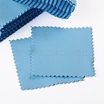 Suede Fabric Square Silver Polishing Cloth, Jewelry Cleaning Cloth, 925 Sterling Silver Anti-Tarnish Cleaner, Light Sky Blue, 78.5x78.5x0.2mm(AJEW-G005-01)