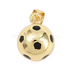 Sports Theme Brass Enamel Pendants, Football Charms, Golden, 16x12mm, Hole: 4x3mm(KK-A297-07A-G)