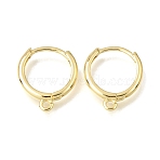 Brass Huggie Hoop Earring Findings, with Loop, Long-Lasting Plated, Cadmium Free & Lead Free, Real 18K Gold Plated, 15.5x13.5x1.4mm, Hole: 1.4mm, Pin: 1mm(KK-A303-30G)