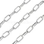 304 Stainless Steel Paperclip Chains, Soldered, with Spool, Stainless Steel Color, 10x5x1mm(CHS-P024-03P)