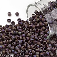 TOHO Round Seed Beads, Japanese Seed Beads, (406F) Matte-Opaque-Rainbow Oxblood, 8/0, 3mm, Hole: 1mm, about 222pcs/10g(X-SEED-TR08-0406F)