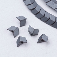 Non-magnetic Synthetic Hematite Beads Strands, Frosted, Arrow, 5x6x3mm, Hole: 0.8mm, about 116pcs/strand, 15.9 inch(40.5cm)(G-P341-30F-6x3mm)