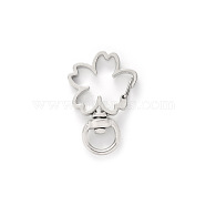 Alloy Swivel Lobster Claw Clasps, Swivel Snap Hook, Cadmium Free & Lead Free, Flower, Platinum, 36x23mm(PURS-PW0001-435P)