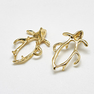 Brass Rhinestone Setting Findings, Real 18K Gold Plated, Fit for 11x5mm rhinestone, 26.5x16.5x5mm(KK-S347-140)