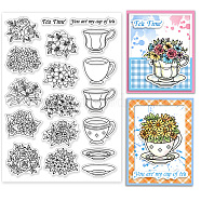 PVC Stamps, for DIY Scrapbooking, Photo Album Decorative, Cards Making, Stamp Sheets, Film Frame, Flower, 21x14.8x0.3cm(DIY-WH0371-0162)