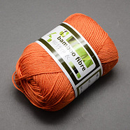 Soft Baby Yarns, with Bamboo Fibre and Silk, Dark Orange, 1mm, about 140m/roll, 50g/roll, 6rolls/box(YCOR-R024-ZM006A)