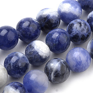 Natural South Africa Sodalite Beads Strands, Round, 10mm, Hole: 1mm, about 40pcs/strand, 15.7 inch(G-S259-35-10mm)