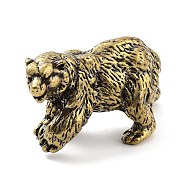 Brass Polar Bear Figurines Statues for Home Desktop Feng Shui Ornament, Antique Bronze, 36.5x29x66mm(KK-A216-07AB)