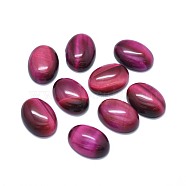 Natural Tiger Eye Cabochons, Dyed & Heated, Oval, Camellia, 17.5~18x13x5.5mm(G-G795-09-02)