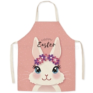Cute Easter Rabbit Pattern Polyester Sleeveless Apron, with Double Shoulder Belt, for Household Cleaning Cooking, Dark Salmon, 680x550mm(PW-WG98916-02)