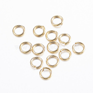 304 Stainless Steel Jump Rings, Open Jump Rings, Real 24K Gold Plated, 21 Gauge, 4.5x0.7mm, Inner Diameter: 3.1mm(STAS-E147-59G)
