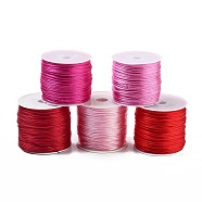 Elite 5 rolls 5 colors Nylon Rattail Satin Cord, Beading String, for Chinese Knotting, Jewelry Making, Mixed Color, 1mm, about 32.8 yards(30m)/roll, 1 roll/color(NWIR-PH0002-09B-02)