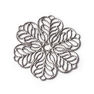 304 Stainless Steel Filigree Pendants, Flower, Stainless Steel Color, 30x0.5mm, Hole: 2mm(STAS-O092-23)