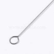 Iron Beading Needle, with Hook and Hole, For Buddha 3-Hole Guru Beads, Bead Threader, Platinum, 17.2x0.09cm, Hole: 4mm(IFIN-P036-02C)
