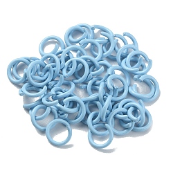 Zinc Alloy Open Jump Rings, Round Ring, Light Sky Blue, 18 Gauge, 8x1mm, Inner Diameter: 6mm(FIND-WH0150-74A-01)