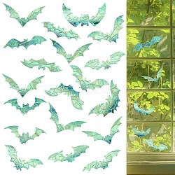 2PCS 2 Styles PVC Stickers Colorful Window Stickers 3D Laser Bat Static Glass Window Stickers, Colorful, 80x146mm(JX825A)