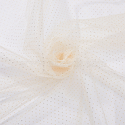 Polyester Mesh Lace Fabric, for Kids Party Dress Decoration, Garment Making, Blanched Almond, 1600~1640x0.1mm, 3m/pc(DIY-WH0504-430A)