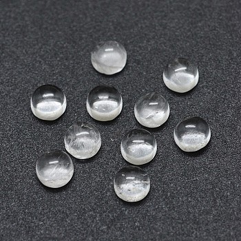 Natural Quartz Crystal Cabochons, Rock Crystal Cabochons, Half Round/Dome, 4x1.5~2.5mm