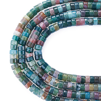 2 Strands Natural Indian Agate Beads Strands, Disc, Heishi Beads, 4x2~2.5mm, Hole: 0.7mm, about 158~160pcs/strand, 14.96''~15.16''(38~38.5cm)