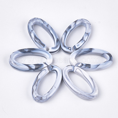 35mm AliceBlue Oval Acrylic Linking Rings