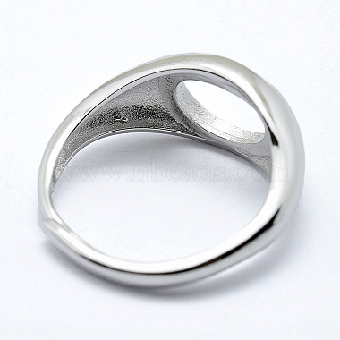 компоненты колец на палец из стерлингового серебра 925 с родиевым покрытием(STER-G027-02P)-2