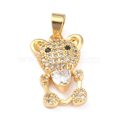 Brass Clear Cubic Zirconia Pendants(ZIRC-J025-82G)-2