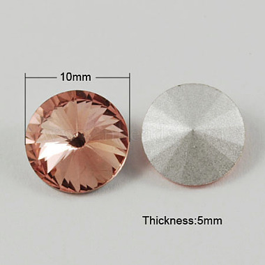 10mm RosyBrown Cone Glass Rhinestone Cabochons