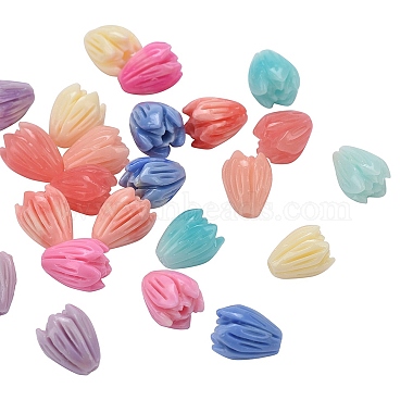 40Pcs 8 Colors Shell Powder Resin Beads(RESI-CJ0001-144)-3