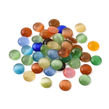 8mm Mixed Color Half Round Glass Cabochons