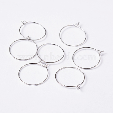 Серебряные серьги-кольца из латуни(X-EC067-1S)-5