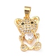 Brass Clear Cubic Zirconia Pendants(ZIRC-J025-82G)-2