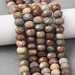 Natural Alashan Agate Beads Strands, Rondelle, Faceted, 8x5.5~6mm, Hole: 1mm, about 62pcs/strand, 15.04''(38.2cm)(G-B179-A03-6x8mm)