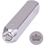 Iron Metal Stamps, for Imprinting Metal, Plastic, Wood, Leather, Crown, 65.5x10mm(AJEW-BC0005-39B)