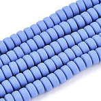 Handmade Polymer Clay Beads Strands, for DIY Jewelry Crafts Supplies, Flat Round, Cornflower Blue, 6~7x3mm, Hole: 1.5mm, about 113~116pcs/strand, 15.55 inch~16.14 inch(39.5~41cm).(CLAY-N008-93)
