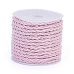 Polyester Cord, Twisted Cord, Pink, 3mm, about 5.46 yards(5m)/roll(OCOR-L041-3mm-09)