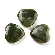 Heart Natural Chinese Jade Worry Stone, Anxiety Healing Thumb Stone, 19.5~20.5x20~20.5x5.8~6.8mm(G-C134-06A-11)