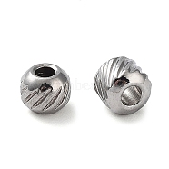 303 Stainless Steel Beads, Rondelle, Stainless Steel Color, 7x6mm, Hole: 3.5mm(STAS-Q302-03E-P)